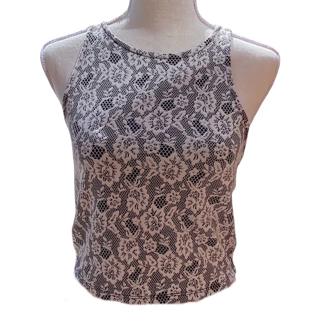 FOREVER 21 Black/White Crop Top